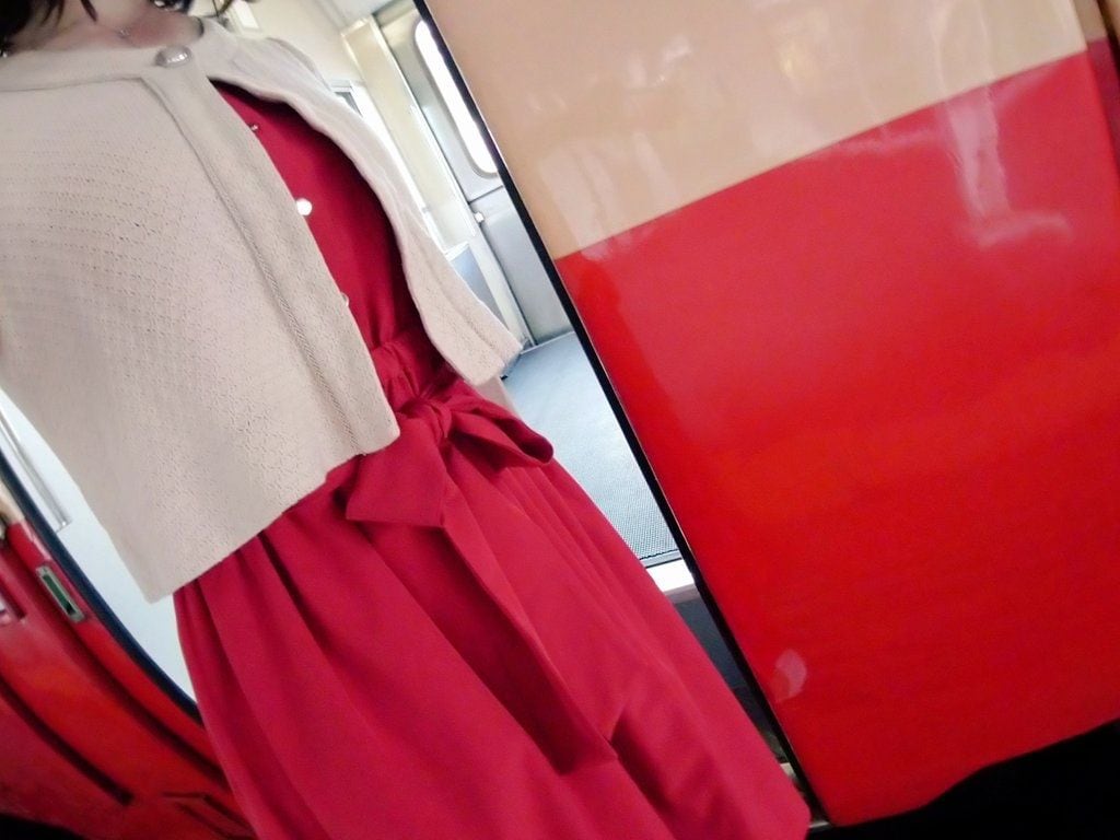 初めての鉄道コーデはキハ40形国鉄一般色（写真：柚子@_yuzu_40）