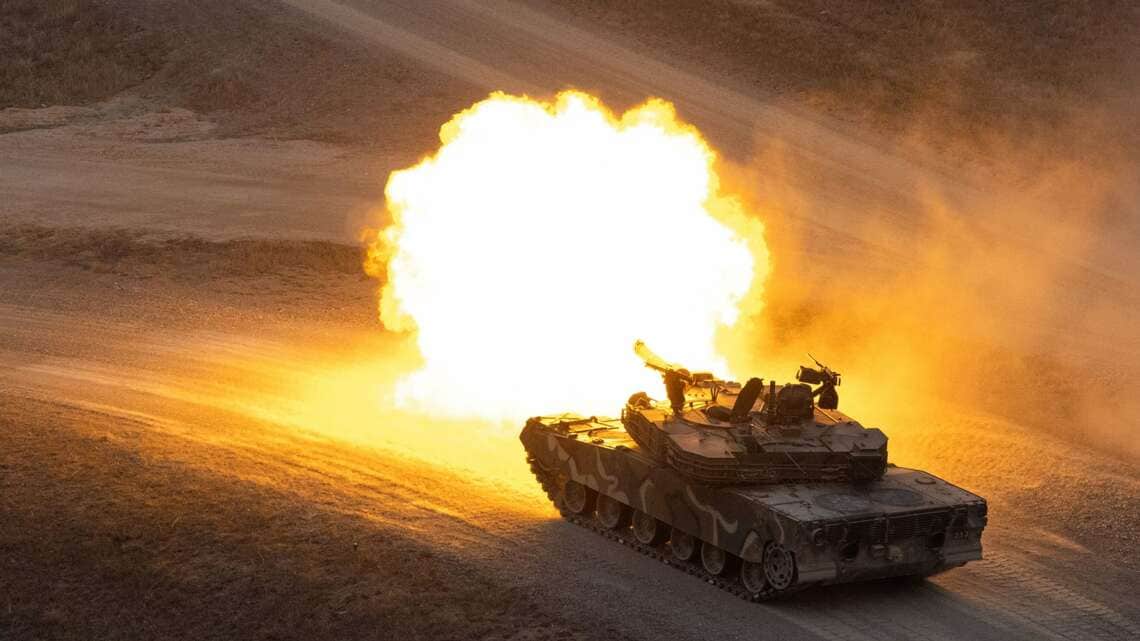 3月に行われた米韓合同軍事演習（写真： SeongJoon Cho／Bloomberg）