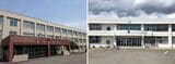 鹿追中学校（左）と瓜幕中学校（右）