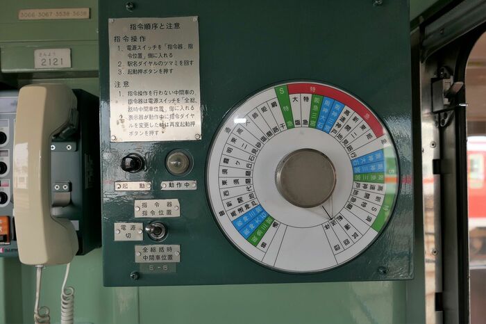 指令器には「S特急」などの文字が見える