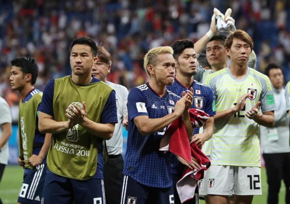 試合後の日本の選手たち 