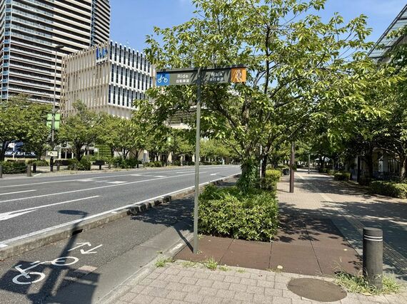歩行者道と自転車道