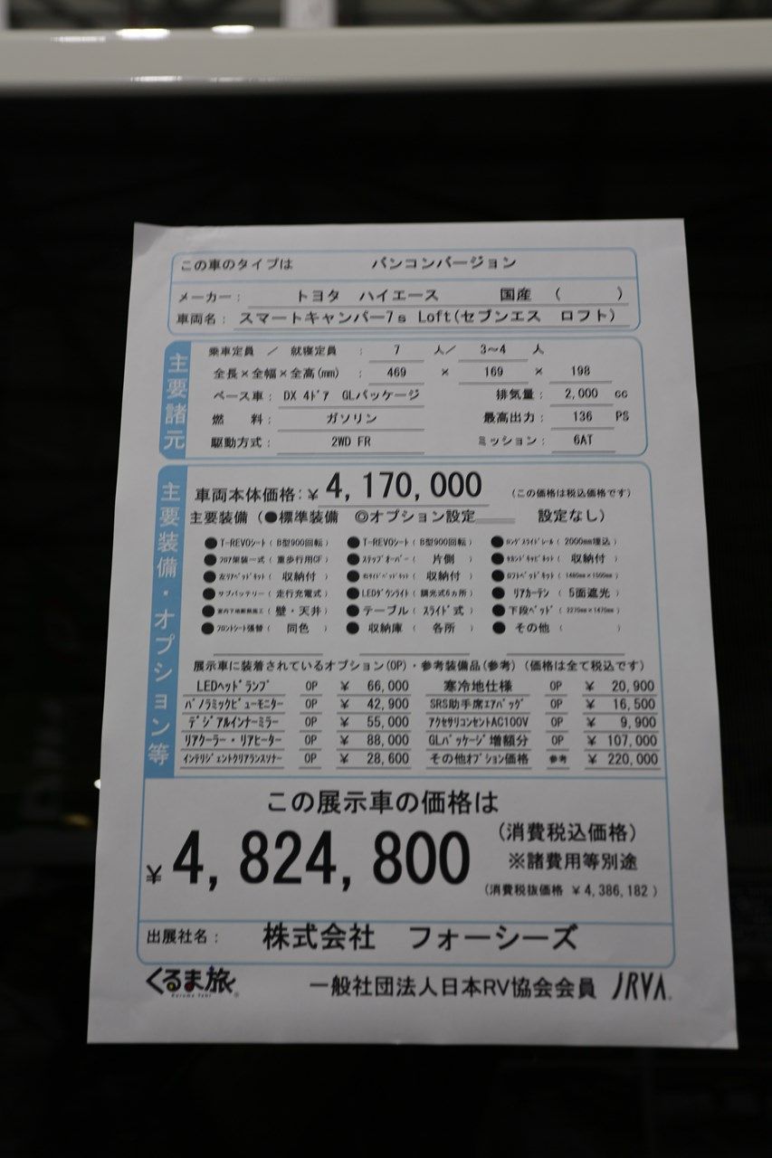 フォーシーズの「スマートキャンパー7s Loft（セブンエス ロフト）」（筆者撮影）