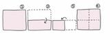 A4サイズの紙を縦半分、横半分に折り（順不同）、全体に大きな十字の折り目を付ける （図『A4・1枚記憶法』より）