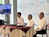 富士24時間レース開催時にスバルが行った会見の様子。中央が藤貫氏（筆者撮影）