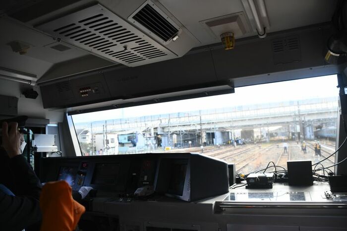 障害物検知試験の様子