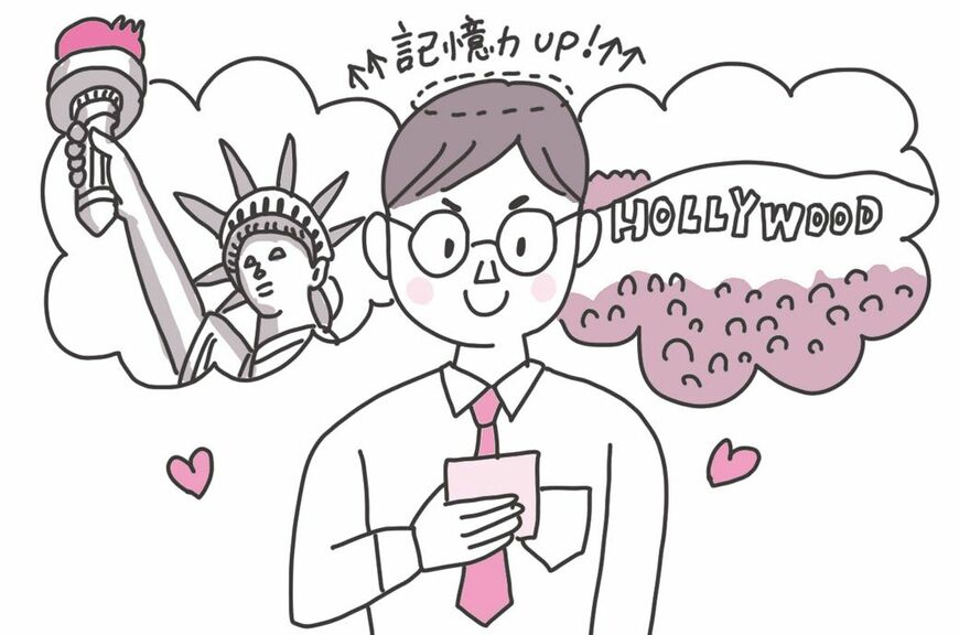 記憶力は「快（好き）」と感じるだけで上がる。そのメカニズムを記憶作業に活かせば効率は上がる（イラスト『A4・1枚記憶法』より）