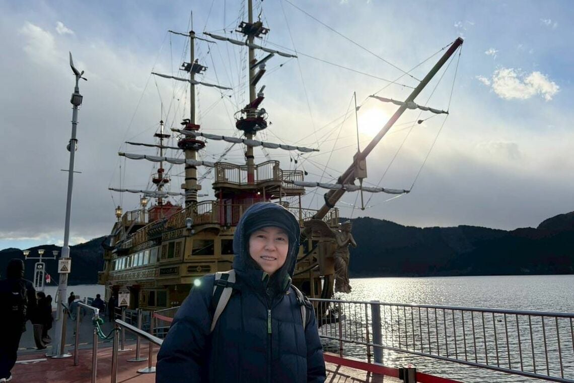 芦ノ湖の遊覧船へ（写真：筆者提供）