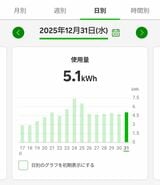 日別使用量グラフ（画像：楽天でんき公式サイトより）