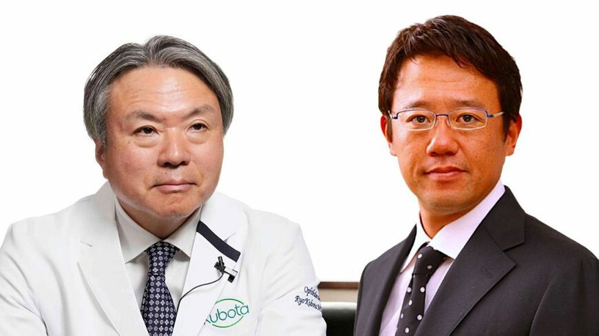 古田氏のトレードマーク「メガネ」にはいくつもの理由があった（古田氏＜右＞の写真は本人提供、窪田氏の写真は撮影：梅谷 秀司）