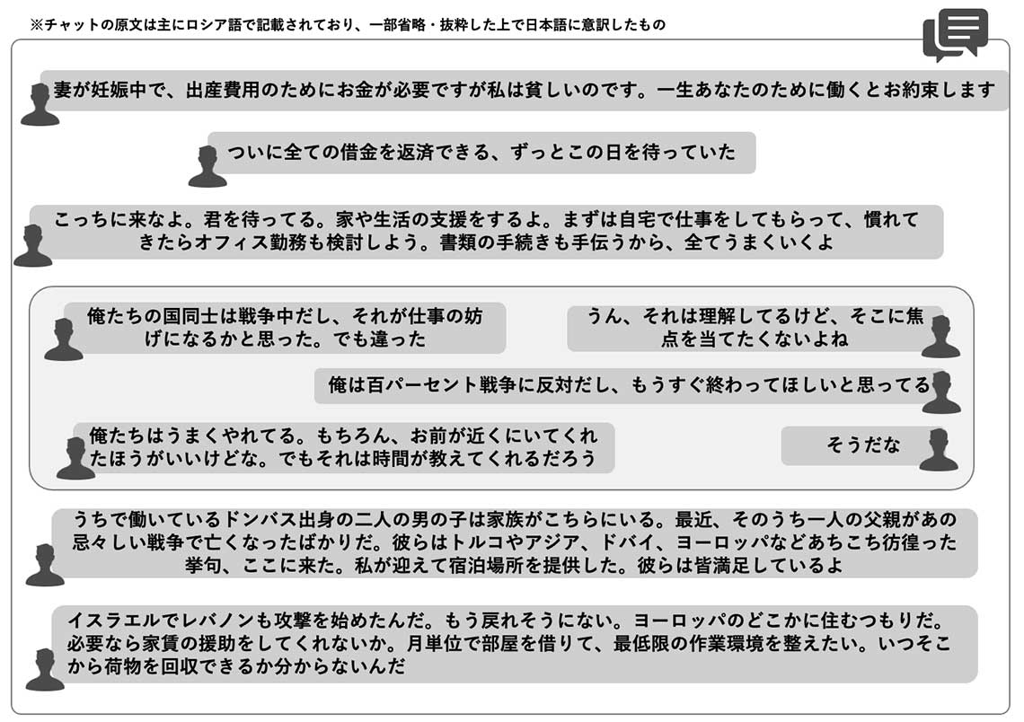 流出したチャットの内容