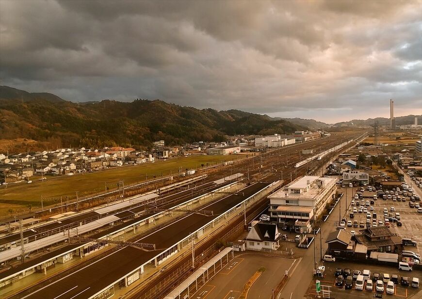 俯瞰で見た米原駅（撮影：南正時）
