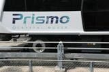 試験走行する三菱重工の新型AGT「Prismo（プリズモ）」の車両（記者撮影）