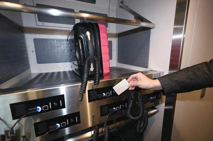 交通系ICカードでロックできる荷物置き場