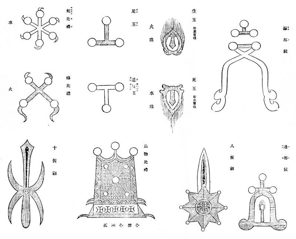 十種神宝は現存せず、シンボルマークのみが伝わる（画像：国立国会図書館）