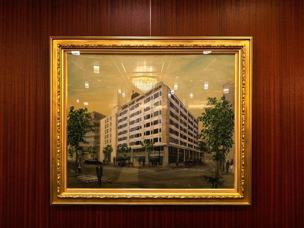 ビルを描いた油絵