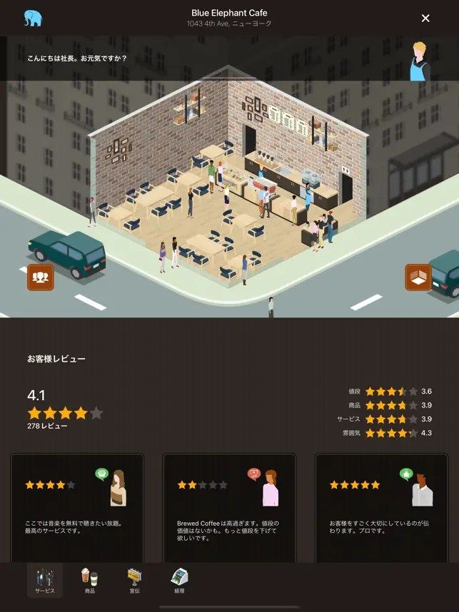 Coffee Inc 2のプレー画面