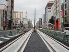 すでに軌道が敷設された宇都宮駅前の「鬼怒通り」