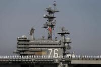 空母｢ロナルド･レーガン｣､横須賀基地を出港 米海軍は｢定期警戒任務｣と説明