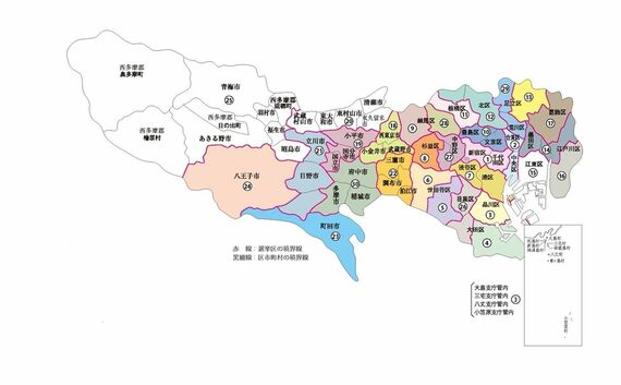 衆議院（小選挙区選出）議員の選挙区 東京都区割り地図