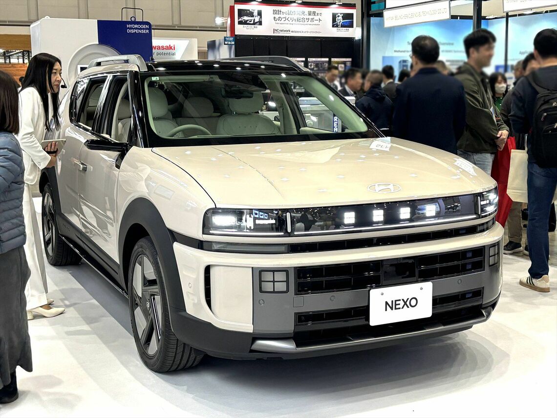 新たに日本国内で発売するヒョンデのFCEV、新型「NEXO」（筆者撮影）