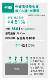外資系保険会社米ドル建て・米国債商品例