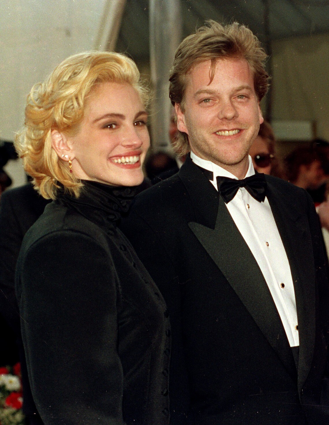 結婚寸前までいったキーファー・サザーランドとのツーショット（写真：AP／アフロ／1991年第63回アカデミー賞にて）