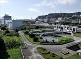 山梨県からの水を取水する富士川からの工業用水浄水場（富士市、筆者撮影）