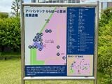 「アーバンドックららぽーと豊洲　産業遺構」の看板。「日本の造船産業の発展に大きく貢献してきました」と歴史を伝えている（筆者撮影）