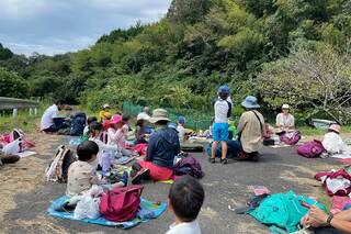 水遊びの後のお弁当タイム