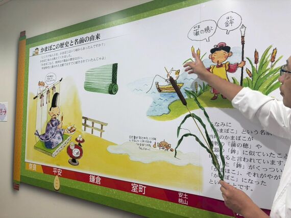 見学通路には、かまぼこや魚に関する展示も（写真：筆者撮影）