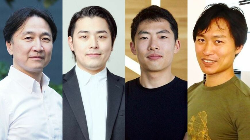 左から、Waquaの柳瀬善史社長、ZEALSの清水正大CEO、Robust Intelligenceの大柴行人代表、NABLA Mobilityの田中辰治CEO