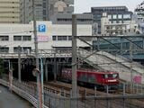 恵比寿駅付近の山手貨物線を走る貨物列車（筆者撮影）