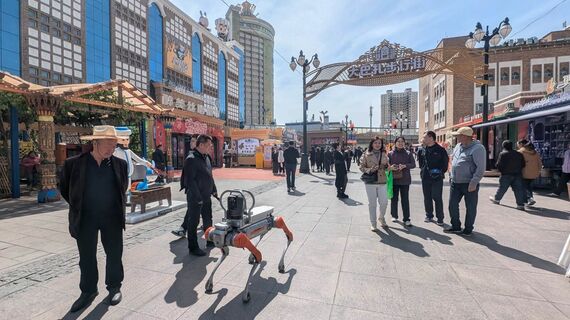カメラを搭載したロボット犬
