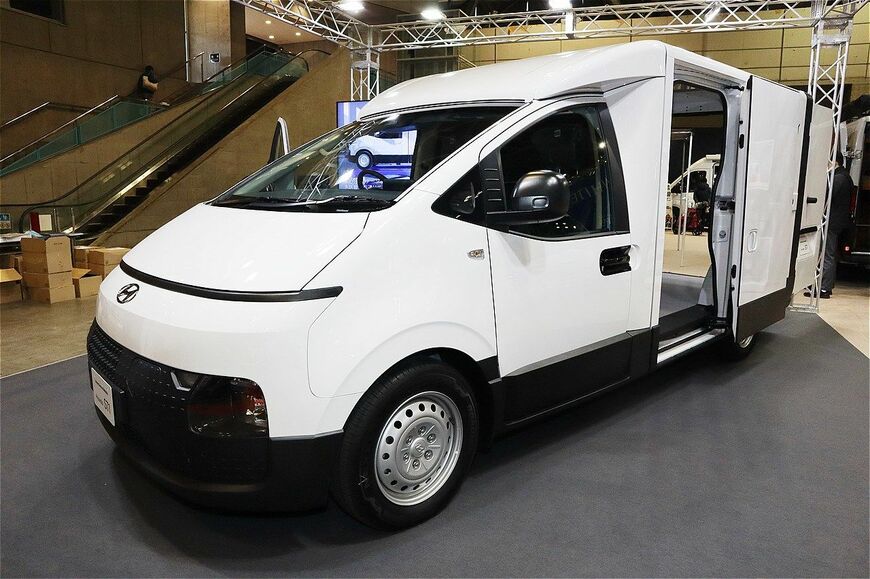 ホワイトハウスが展示していたヒョンデの商用BEV「ST1」（写真：筆者撮影）