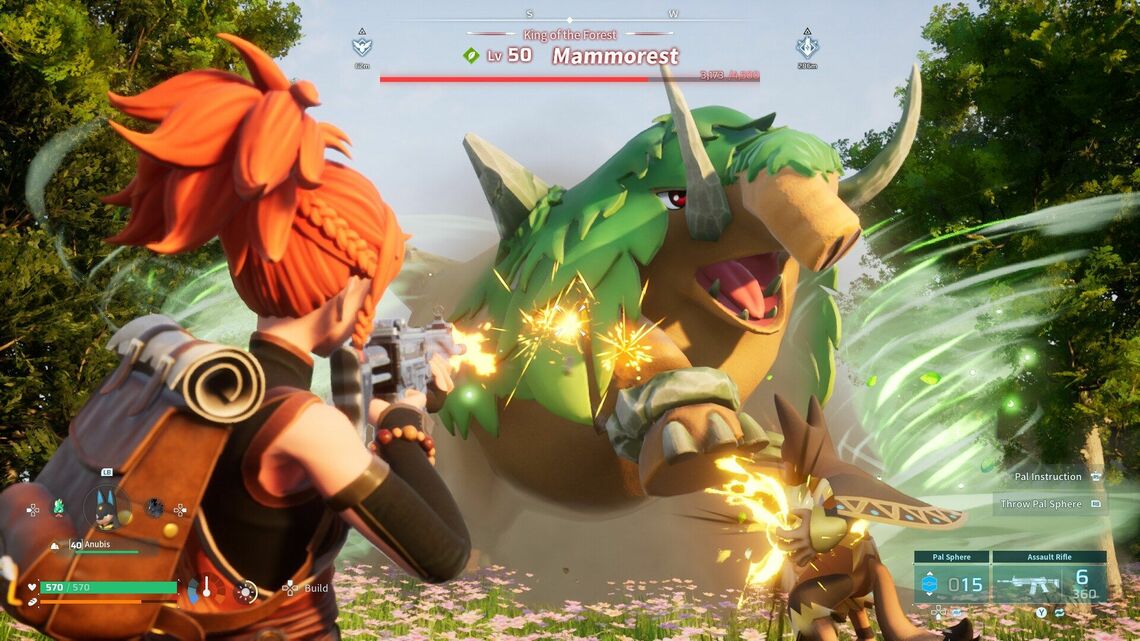パルワールドの戦闘シーン