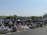 大井競馬場の駐車場を使って行われるフリーマーケット（筆者撮影）