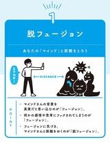 “しなやかな心”を作る方法その1「脱フュージョン」のポイント（イラスト：docco）