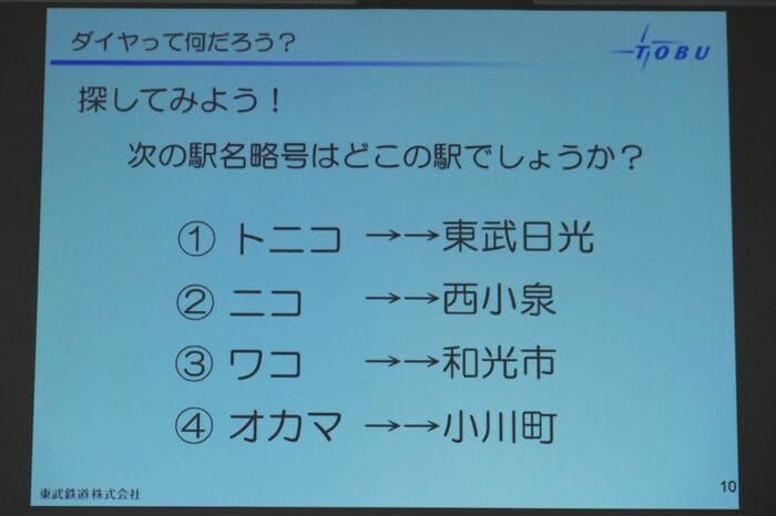 東武のダイヤ作成教室