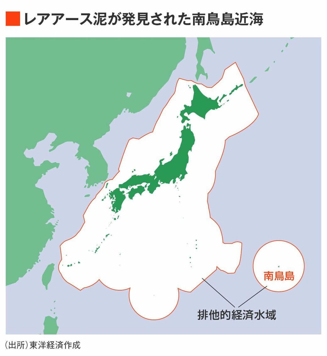 海底レアアースが見つかった南鳥島沖