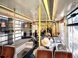 ニューカッスルのトラム車内には大型の荷物置場があった（筆者撮影）