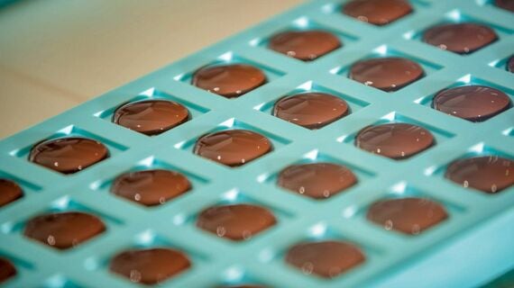 ロイズの製造工程を間近で見ることができる工場見学（写真：ロイズコンフェクト提供）