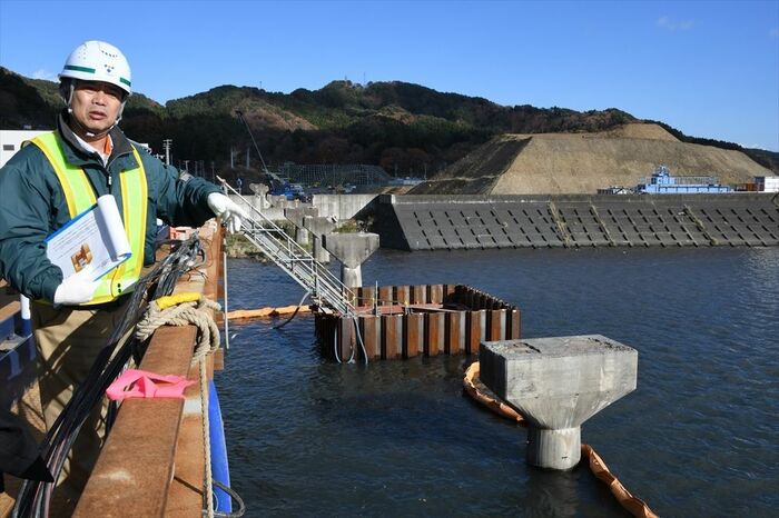 工事中の山田線大槌川橋梁
