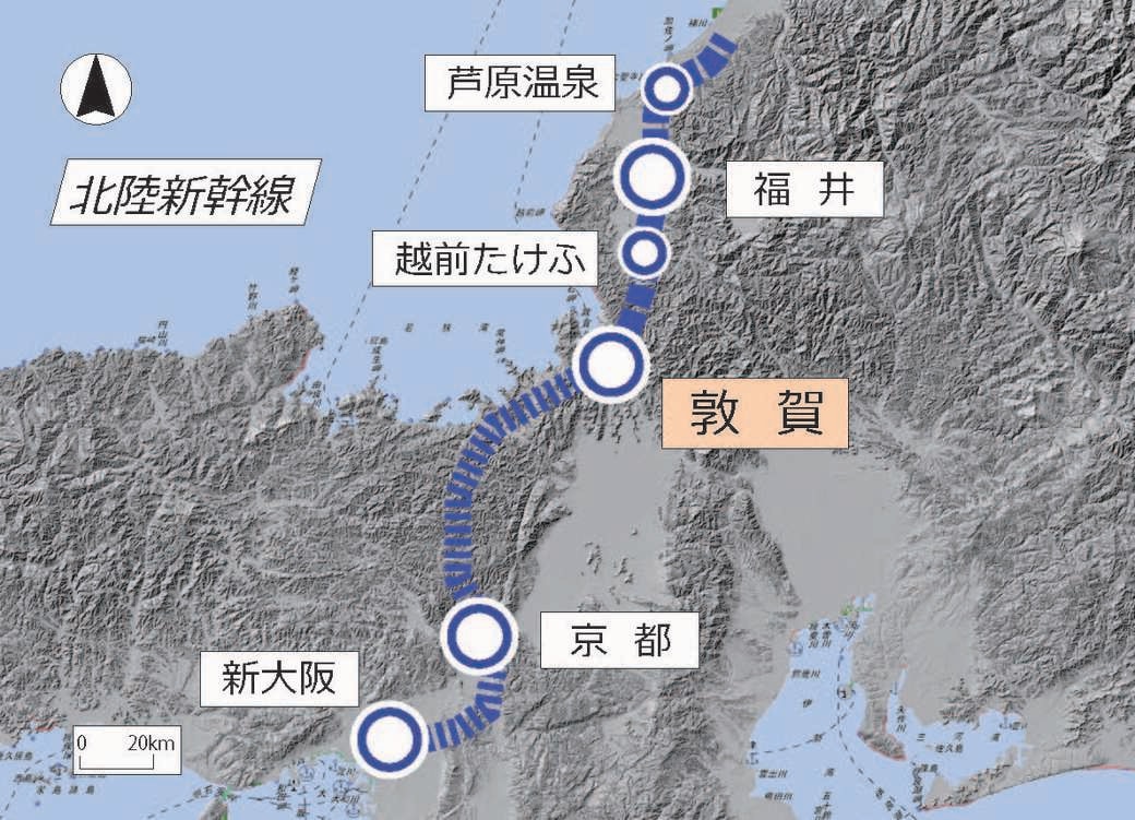 北陸新幹線の地図