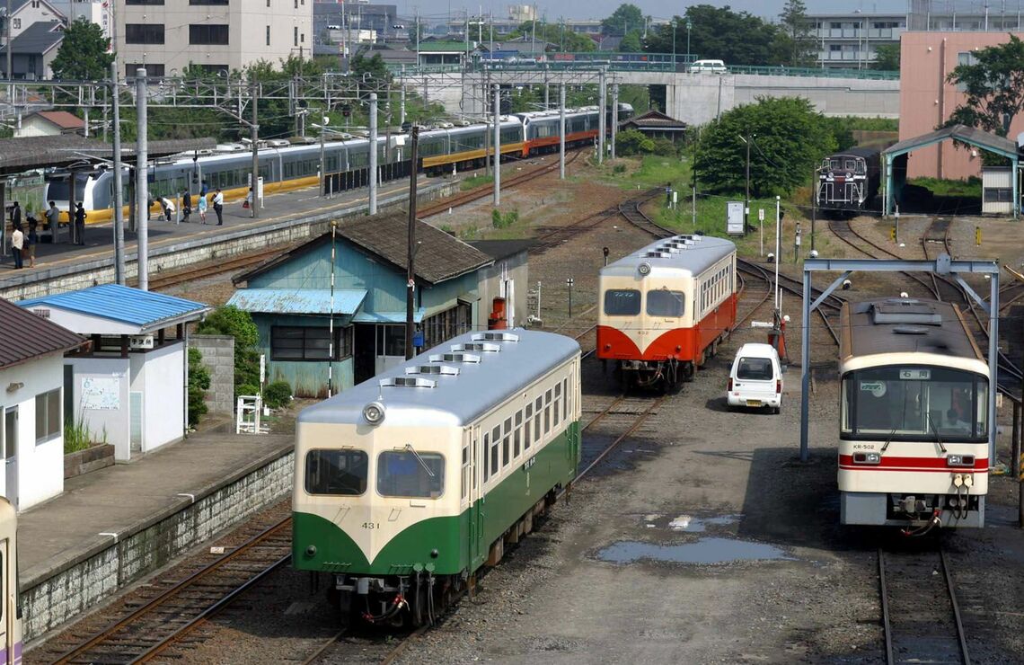 鹿島鉄道（廃線）には何両もの湘南顔ディーゼルカーが走っていた（筆者撮影）