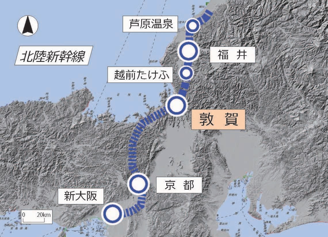 北陸新幹線の地図