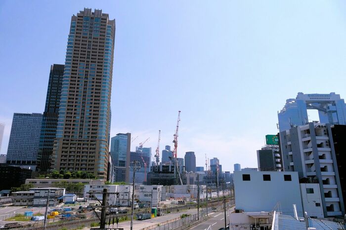 北側から見たうめきた2期地区。左端の奥が