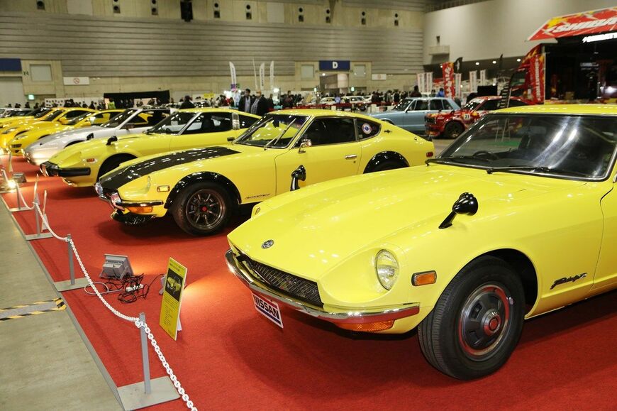 会場に展示されていた歴代フェアレディZ（筆者撮影）