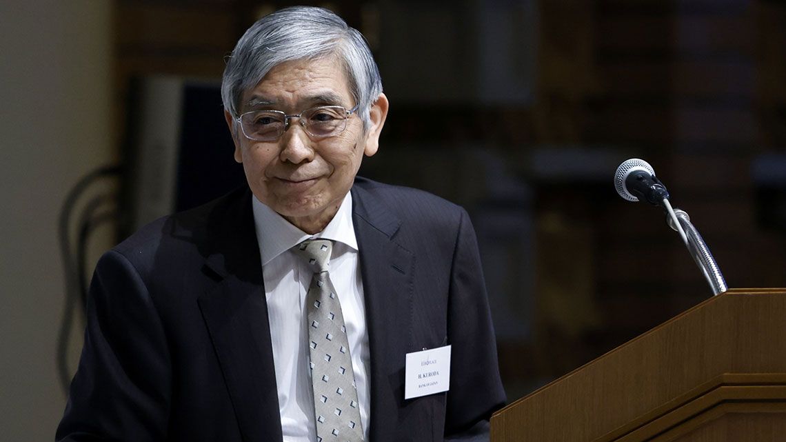 パリ ユーロプレイス国際金融フォーラムに出席した日本銀行の黒田東彦総裁