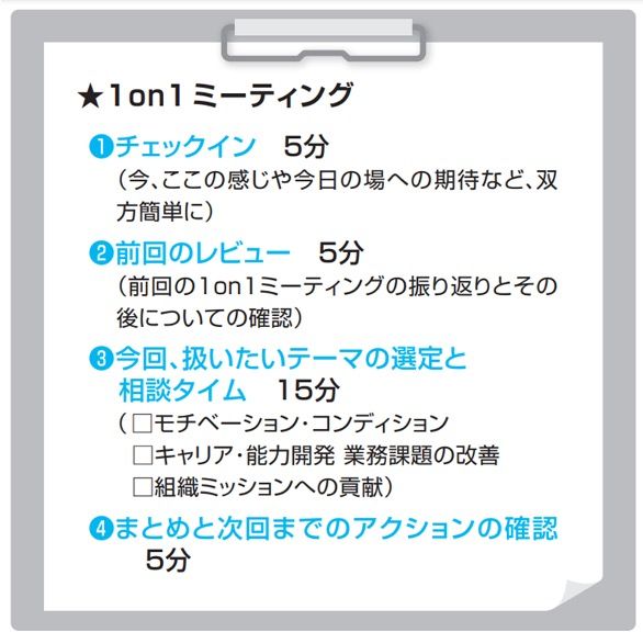 1on1ミーティングの進め方例